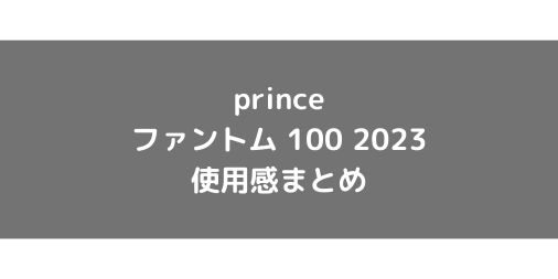 【prince】ファントム100 2022のショット別使用感・評価・レビューまとめ
